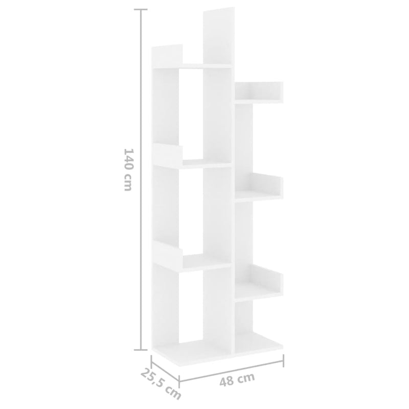 Bücherregal Weiß 48x25,5x140 cm Holzwerkstoff