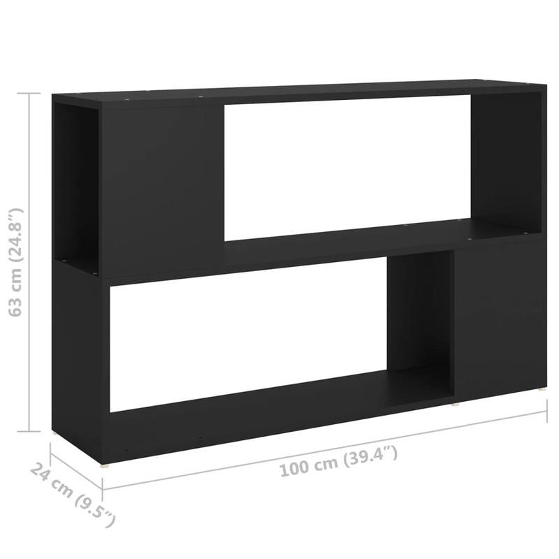 Bücherregal Schwarz 100x24x63 cm Holzwerkstoff