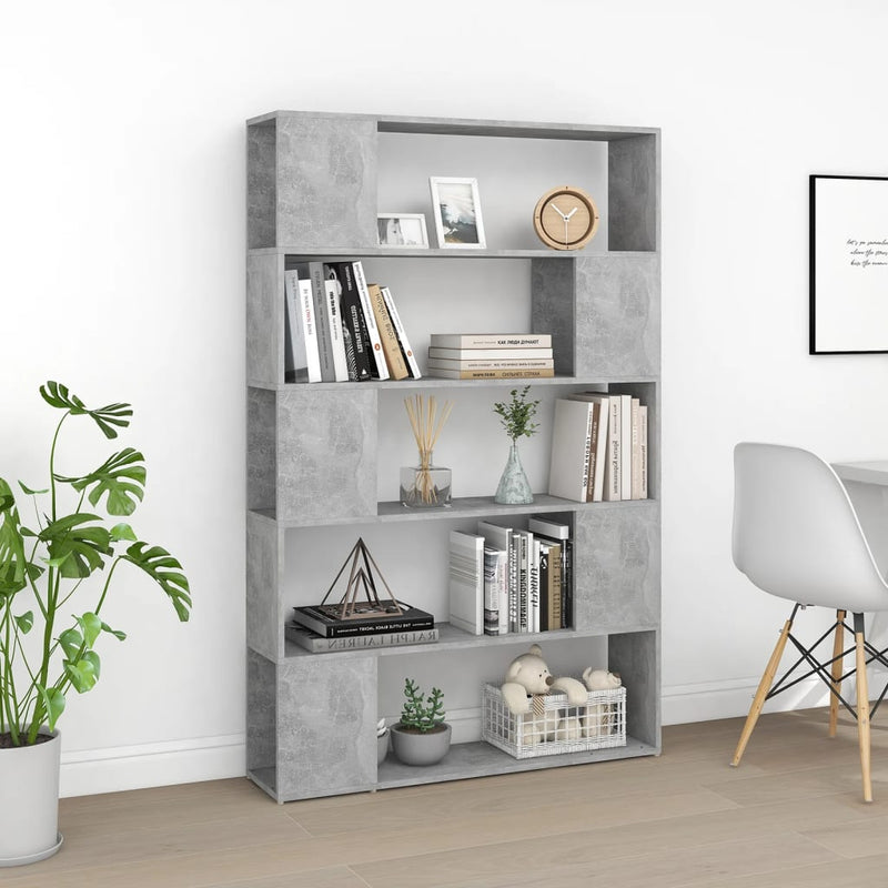 Bücherregal Raumteiler Betongrau 100x24x155 cm Holzwerkstoff