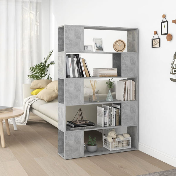 Bücherregal Raumteiler Betongrau 100x24x155 cm Holzwerkstoff