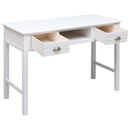 Schreibtisch Weiß 108X45X76 Cm Massivholz Paulownia