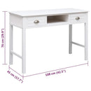 Schreibtisch Weiß 108X45X76 Cm Massivholz Paulownia