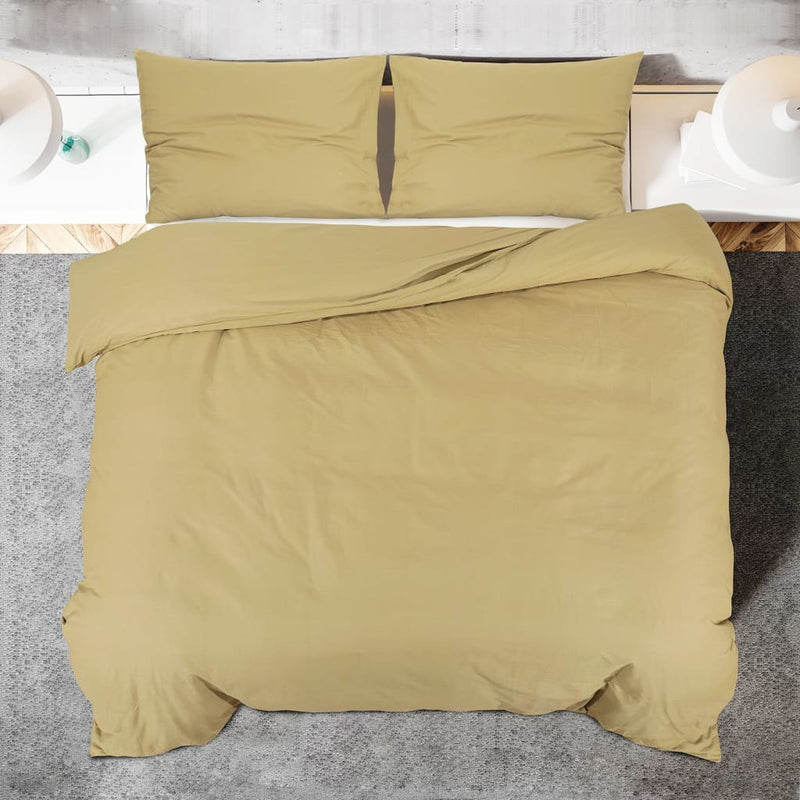 Bettwäsche-Set 200X200 Cm Leichte Mikrofaser Taupe