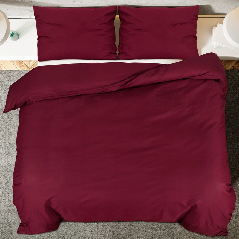 Bettwäsche-Set Bordeaux 155X220 Cm Leichte Mikrofaser Rot
