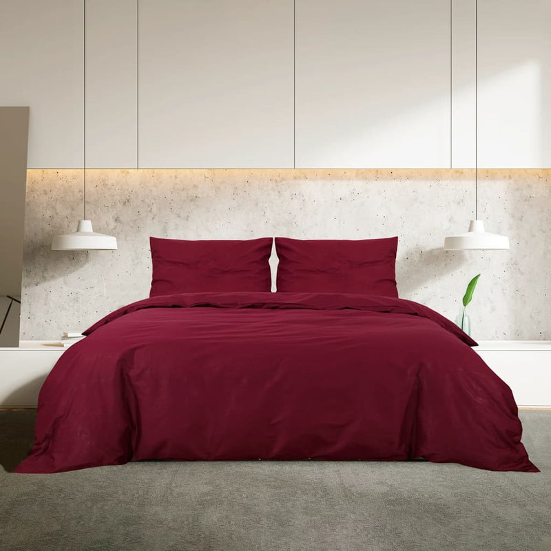 Bettwäsche-Set Bordeaux 140X200 Cm Leichte Mikrofaser Rot