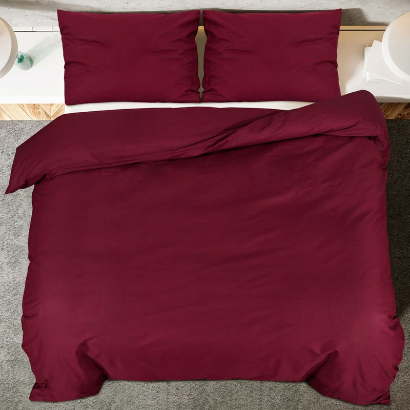Bettwäsche-Set Bordeaux 140X200 Cm Leichte Mikrofaser Rot