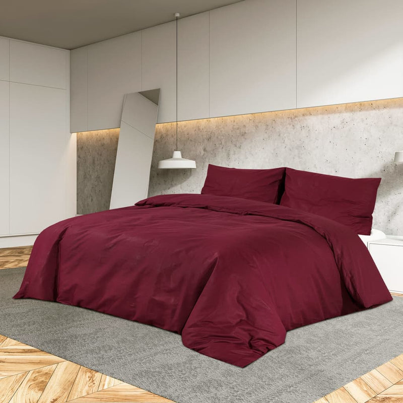 Bettwäsche-Set Bordeaux 140X200 Cm Leichte Mikrofaser Rot