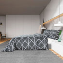 Bettwäsche-Set Grau 260X220 Cm Baumwolle Dunkelgrau Und Weiß