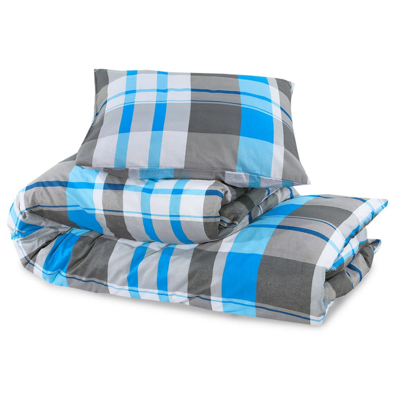 Bettwäsche-Set 135X200 Cm Baumwolle Blau Und Grau