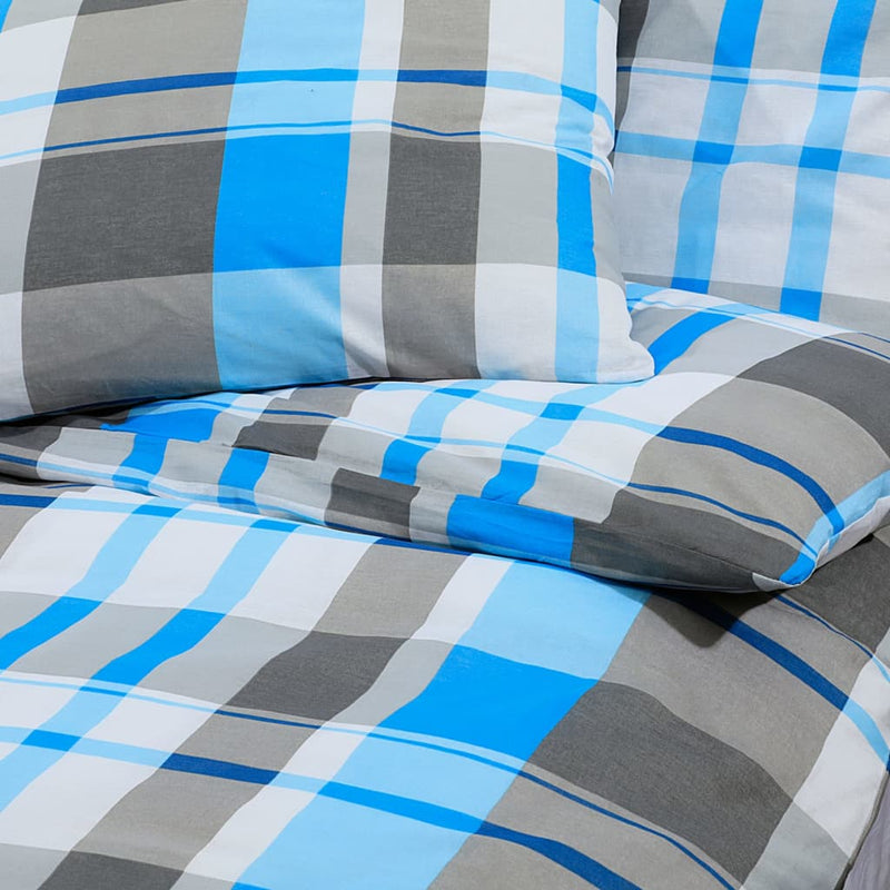 Bettwäsche-Set 135X200 Cm Baumwolle Blau Und Grau