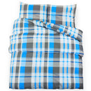 Bettwäsche-Set 155X220 Cm Baumwolle Blau Und Grau