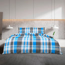 Bettwäsche-Set 200X200 Cm Baumwolle Blau Und Grau