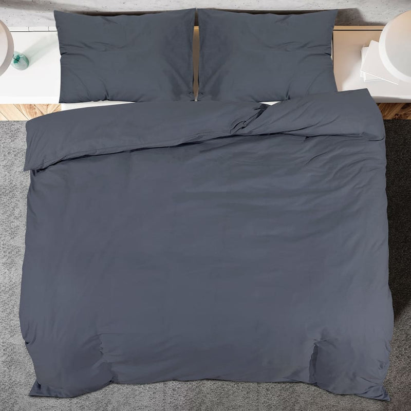 Bettwäsche-Set 200X200 Cm Baumwolle Anthrazit