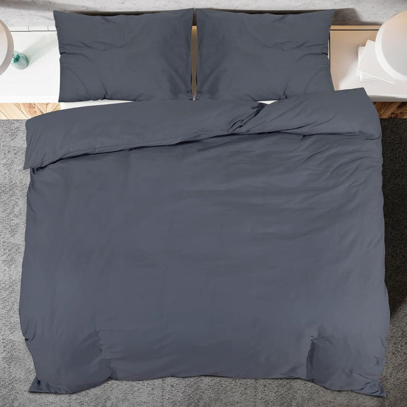 Bettwäsche-Set 155X220 Cm Baumwolle Anthrazit