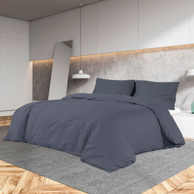 Bettwäsche-Set 155X220 Cm Baumwolle Anthrazit