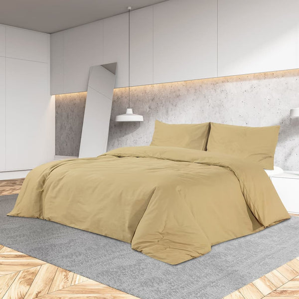 Bettwäsche-Set Taupe 220x240 cm Baumwolle