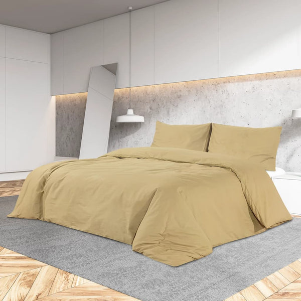 Bettwäsche-Set Taupe 155x220 cm Baumwolle