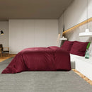 Bettwäsche-Set Bordeaux 135X200 Cm Baumwolle Rot