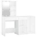 Led-Schminktisch Mit Schrank Weiß Holzwerkstoff