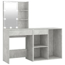 Led-Schminktisch Mit Schrank Betongrau Holzwerkstoff
