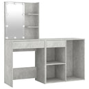 Led-Schminktisch Mit Schrank Betongrau Holzwerkstoff