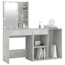 Led-Schminktisch Mit Schrank Betongrau Holzwerkstoff