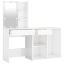 Led-Schminktisch Mit Schrank Hochglanz-Weiß Holzwerkstoff