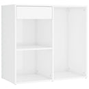 Led-Schminktisch Mit Schrank Hochglanz-Weiß Holzwerkstoff