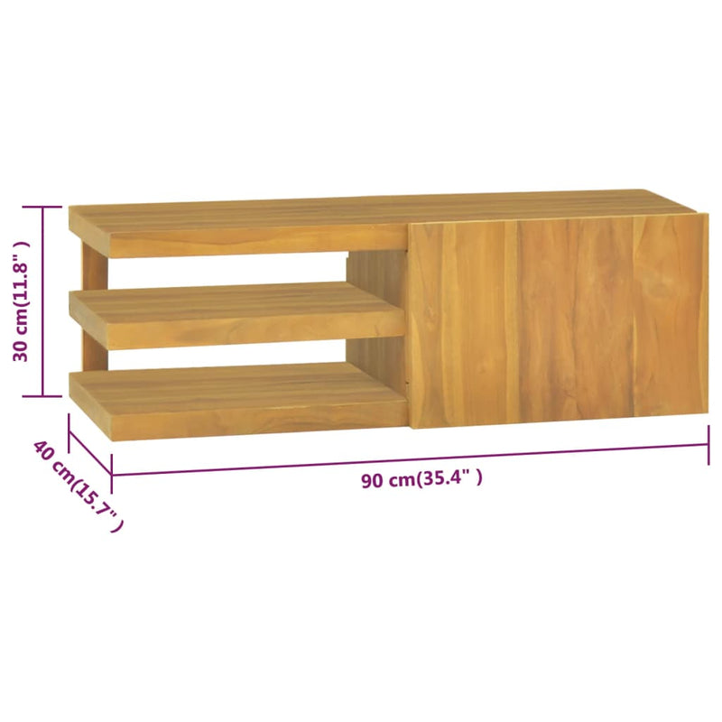 Wand-Badschrank 90x40x30 cm Massivholz Teak