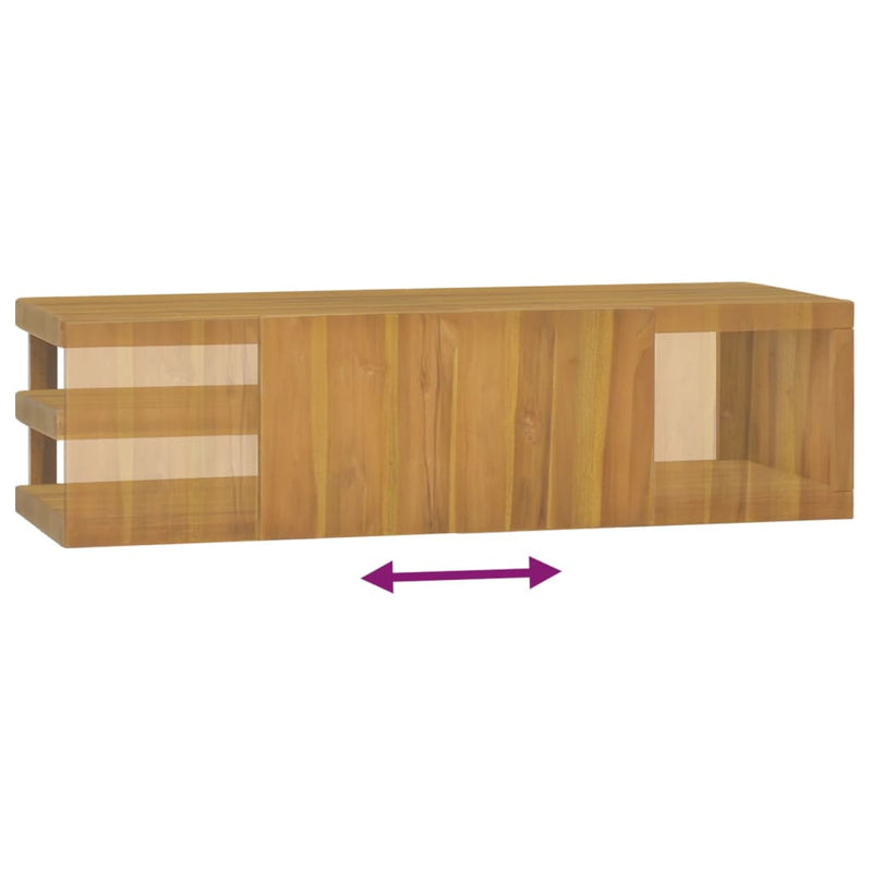 Wand-Badschrank 110x40x30 cm Massivholz Teak