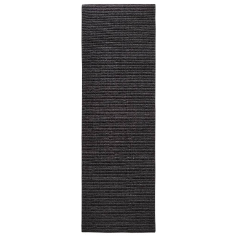 Teppich Natur Sisal 80x250 cm Schwarz