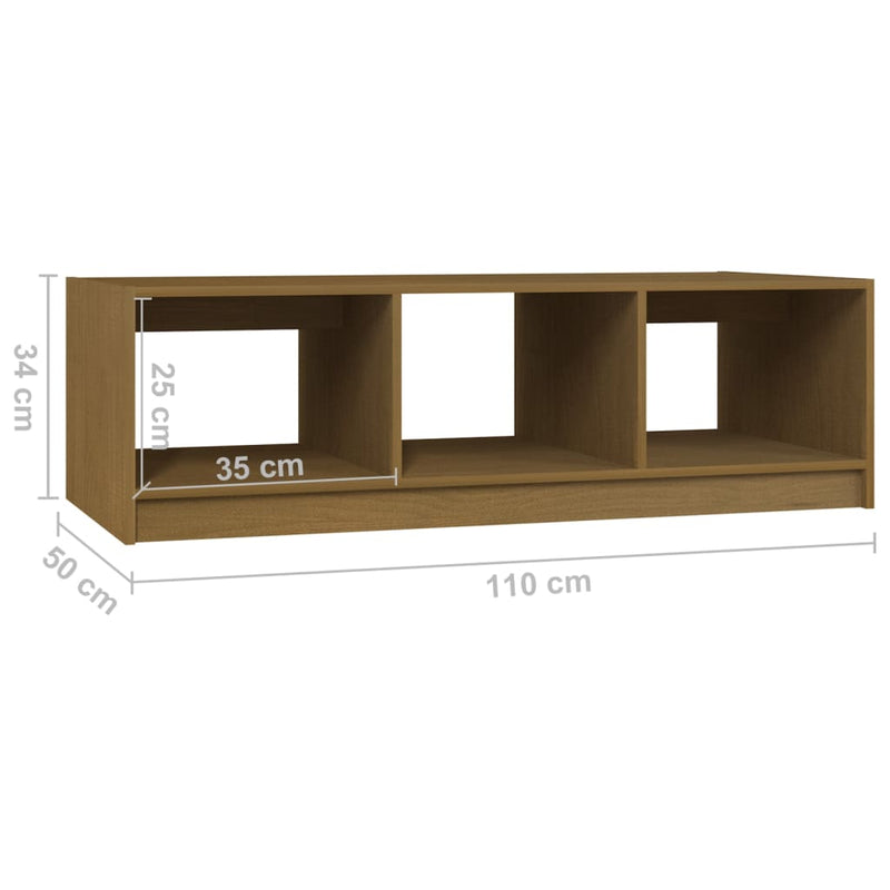 Couchtisch Honigbraun 110x50x34 cm Massivholz Kiefer