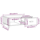 Sideboard Hamar 100X55X35 Cm Massivholz Kiefer