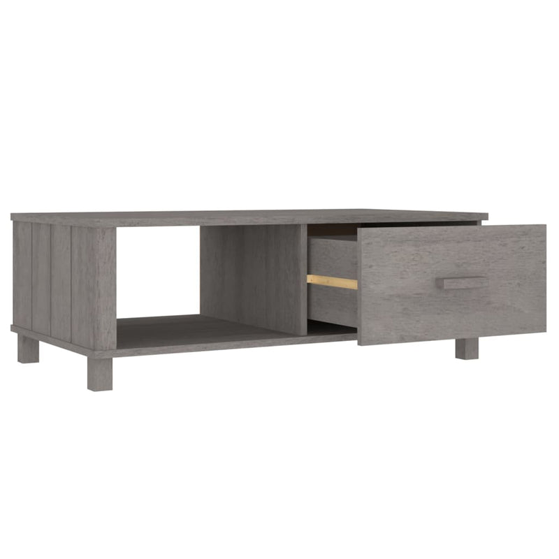 Couchtisch HAMAR Hellgrau 100x55x35 cm Massivholz Kiefer