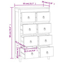 Kommode 55X30X90 Cm Massivholz Teak