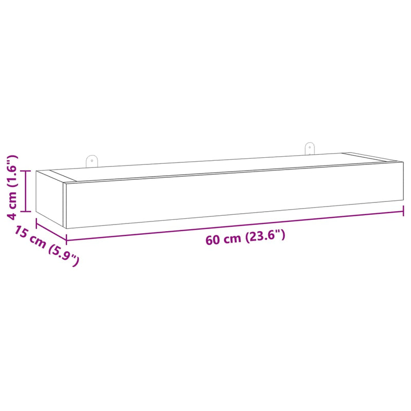 Wandregale 2 Stk. 60x15x4 cm Massivholz Teak