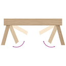 Klapptablett 55X35X25 Cm Massivholz Teak