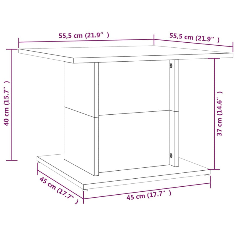 Couchtisch Schwarz 55,5x55,5x40 cm Holzwerkstoff