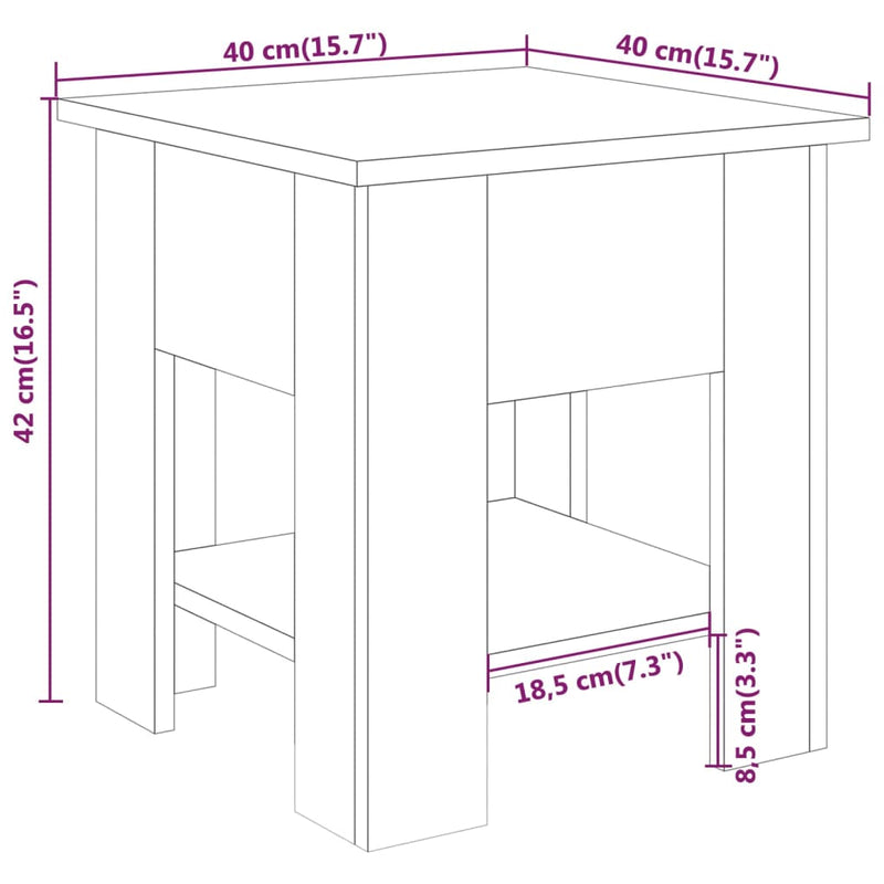 Couchtisch Grau Sonoma 40x40x42 cm Holzwerkstoff