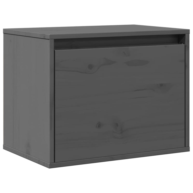 Wandschrank Grau 45x30x35 cm Massivholz Kiefer