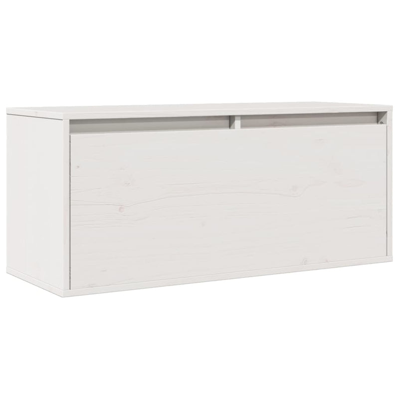 Wandschrank Weiß 80x30x35 cm Massivholz Kiefer