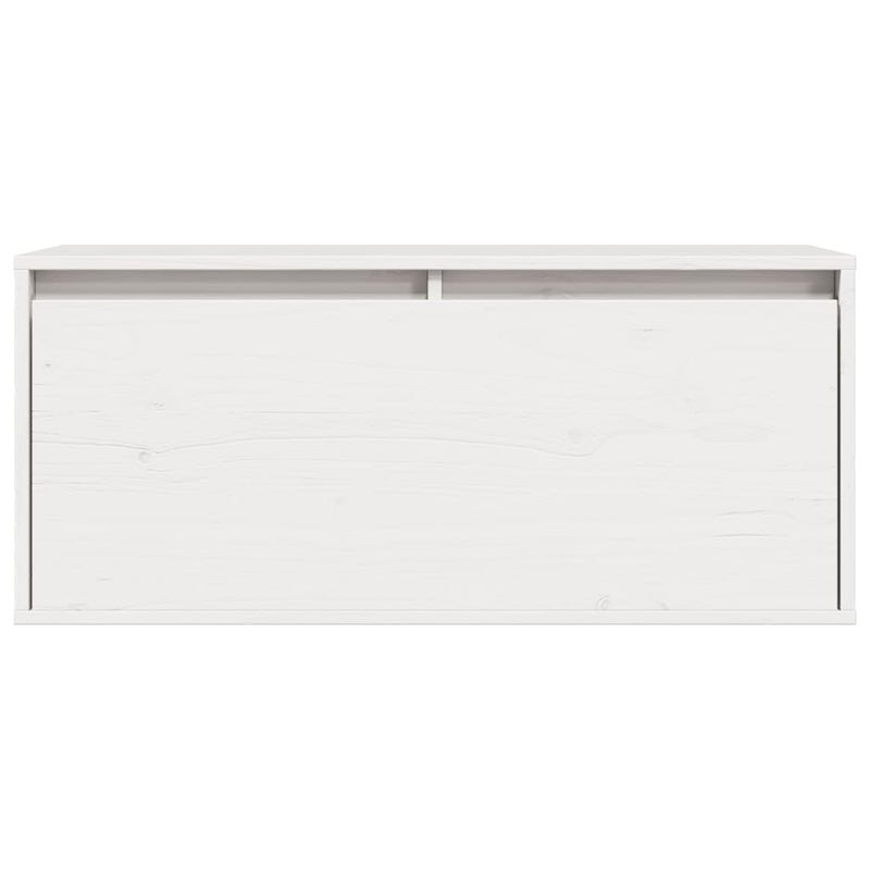 Wandschrank Weiß 80x30x35 cm Massivholz Kiefer