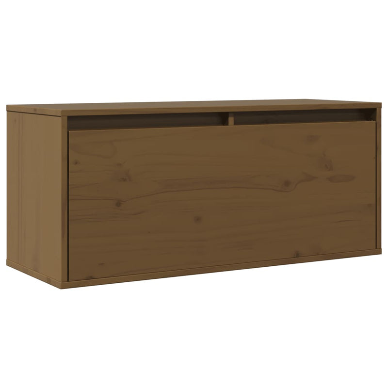 Wandschrank Honigbraun 80x30x35 cm Massivholz Kiefer