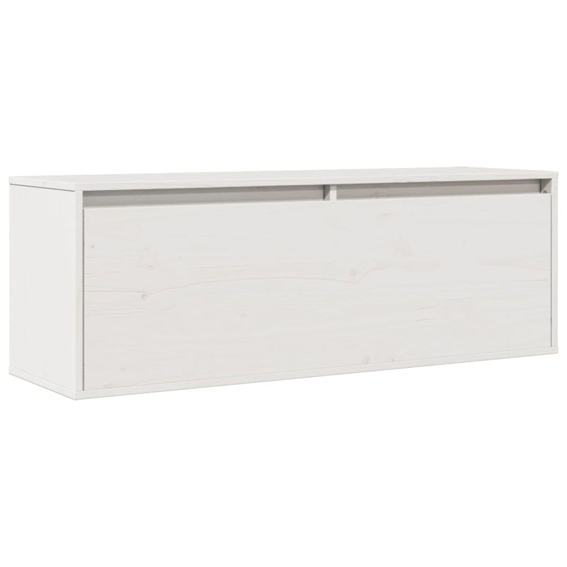 Wandschrank Weiß 100x30x35 cm Massivholz Kiefer