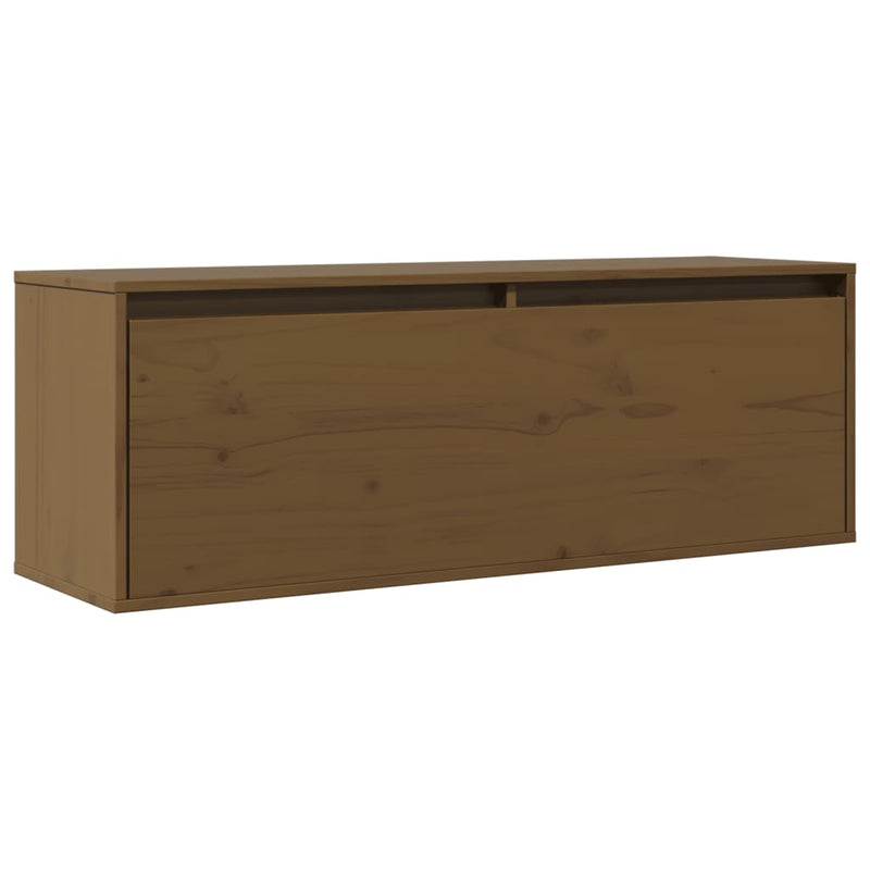 Wandschrank Honigbraun 100x30x35 cm Massivholz Kiefer