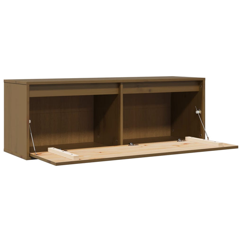 Wandschrank Honigbraun 100x30x35 cm Massivholz Kiefer