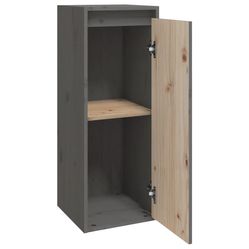 Wandschrank Grau 30x30x80 cm Massivholz Kiefer