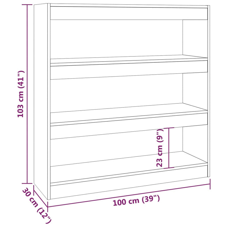 Bücherregal/Raumteiler Weiß 100x30x103 cm