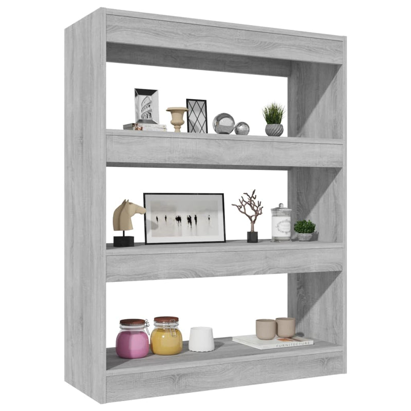 Bücherregal/Raumteiler Grau Sonoma 80x30x103 cm Holzwerkstoff