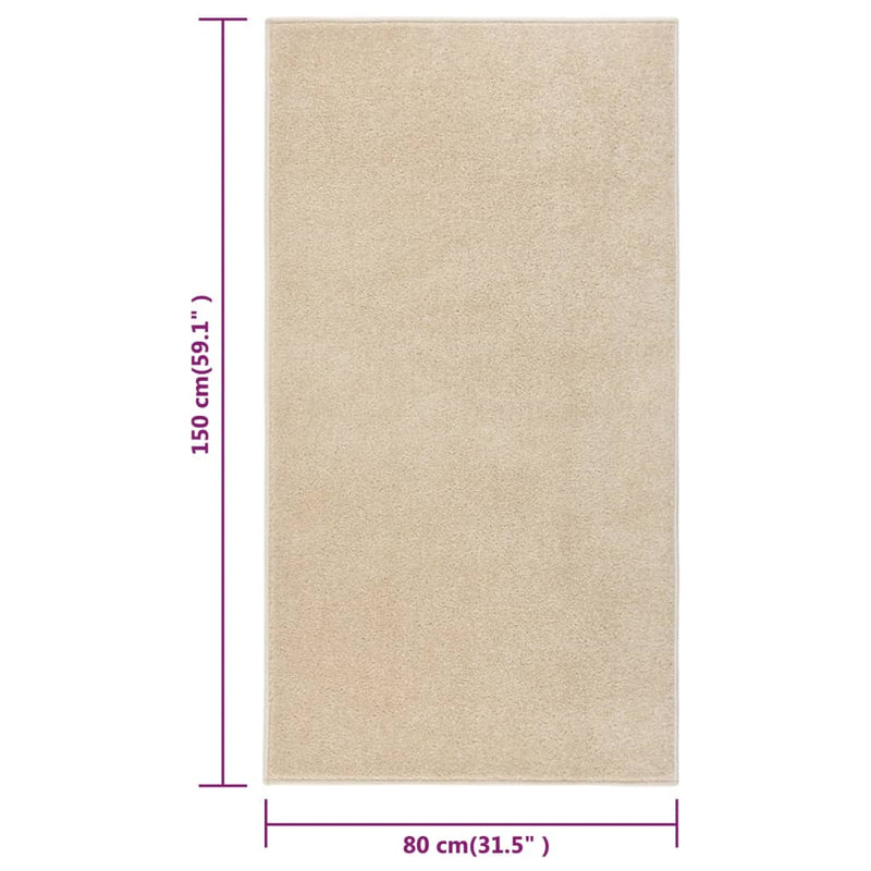 Teppich Kurzflor 80x150 cm Beige